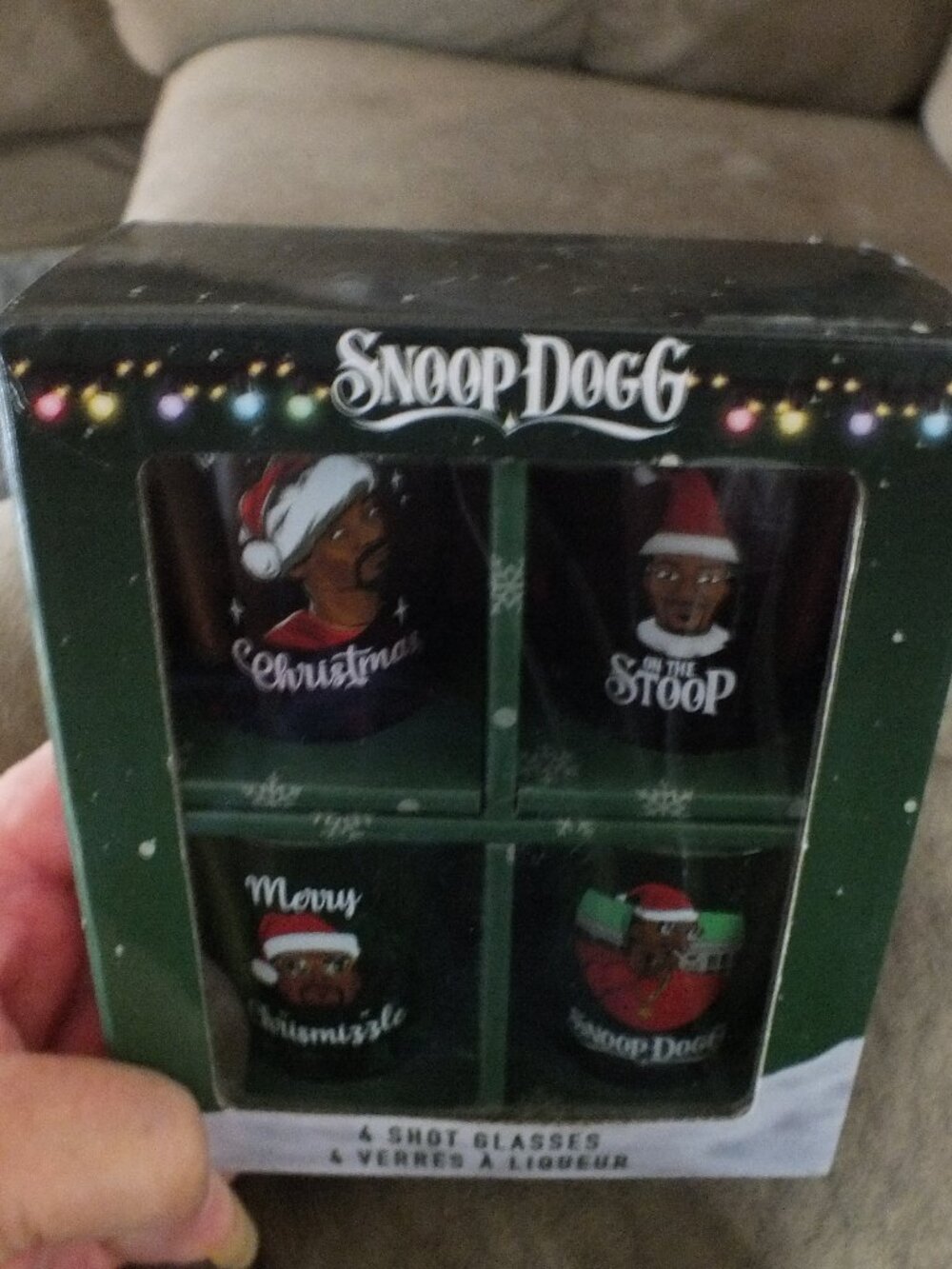 Holiday Snoop on a Stoop Shot Glasses Set of 4